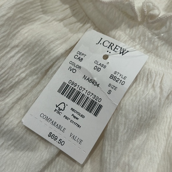 NWT J.Crew Ruffleneck Top - Picture 6 of 7